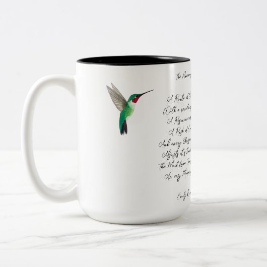 Emily Dickinson Hummingbird Two-Tone Coffee Mok (Links)