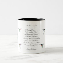 Emily Dickinson Hummingbird Two-Tone Coffee Mok
