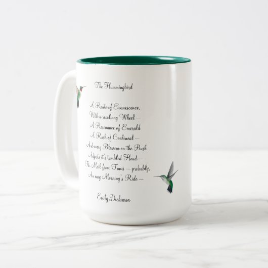 Emily Dickinson Hummingbird Two-Tone Coffee Mok (Voorkant links)