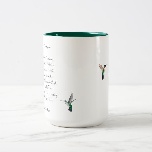 Emily Dickinson Hummingbird Two-Tone Coffee Mok (Center)