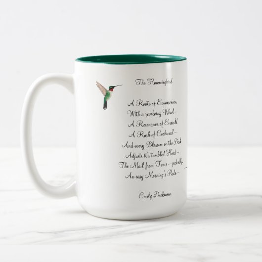 Emily Dickinson Hummingbird Two-Tone Coffee Mok (Links)