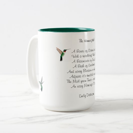 Emily Dickinson Hummingbird Two-Tone Coffee Mok (Voorkant links)