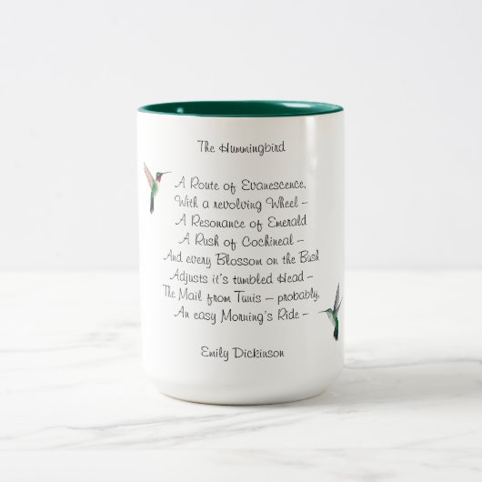 Emily Dickinson Hummingbird Two-Tone Coffee Mok (Center)