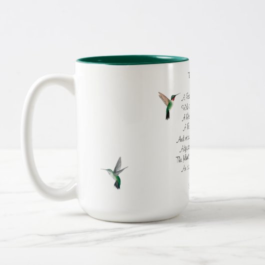 Emily Dickinson Hummingbird Two-Tone Coffee Mok (Links)