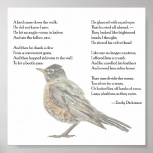 Emily Dickinson "In de tuin" gedicht Poster