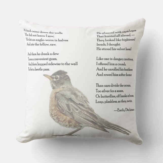 Emily Dickinson "In de tuin" Poem Pillow Kussen (Voorkant)