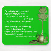 Emily Dickinson, kikker met Pot Mousepad Muismat (Voorkant)