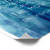 Emily Dickinson Literary Quote Blue Waterverf Art Poster (Hoek)