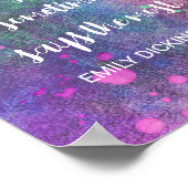 Emily Dickinson Literary Quote Paarse Waterverf Poster (Hoek)