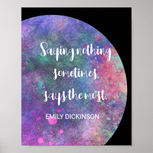 Emily Dickinson Literary Quote Paarse Waterverf Poster