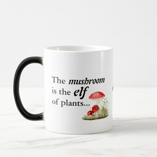 Emily Dickinson "Mushroom is de Elf van Planten" Magische Mok (Links)