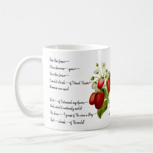 Emily Dickinson "Over de hek" Strawberry Poem Koffiemok