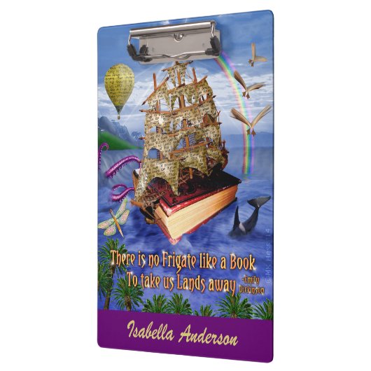 Emily Dickinson Poem Frigate Book Ship Add Name Klembord (Links)