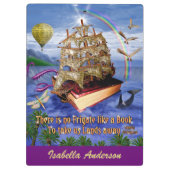 Emily Dickinson Poem Frigate Book Ship Add Name Klembord (Achterkant)