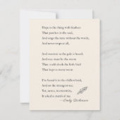 Emily Dickinson Poem hoop is iets met veren (Voorkant)