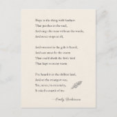 Emily Dickinson Poem hoop is iets met veren Briefkaart (Voorkant)