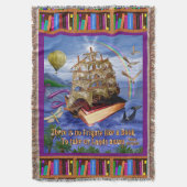 Emily Dickinson Poem Quote Book Ship Ocean Deken (Voorkant Verticaal)