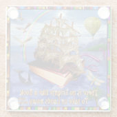 Emily Dickinson Poem Quote Book Ship Ocean Glazen Onderzetter (Achterkant)