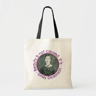 Emily Dickinson portret met citaat Tote Bag