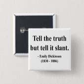Emily Dickinson Quote 9a Vierkante Button 5,1 Cm (Voorkant /achterkant)
