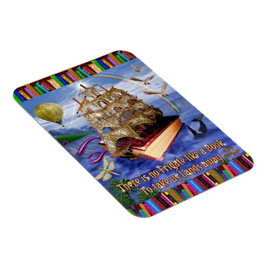 Emily Dickinson Quote Book Ship Whimsical Readers Magneet (Rechterzijde)