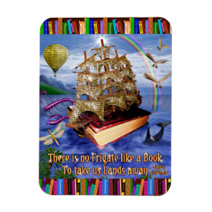 Emily Dickinson Quote Book Ship Whimsical Readers Magneet