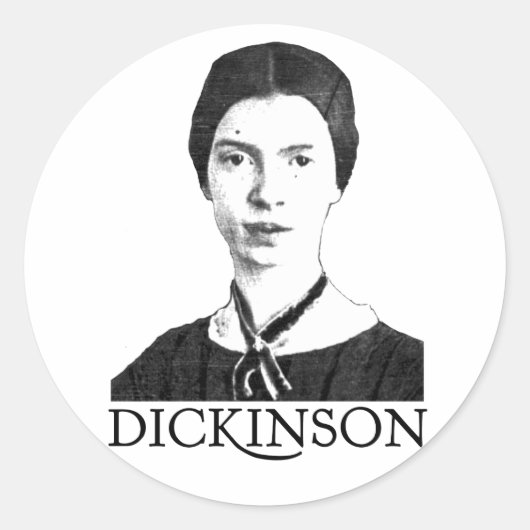 Emily Dickinson Ronde Sticker (Voorkant)