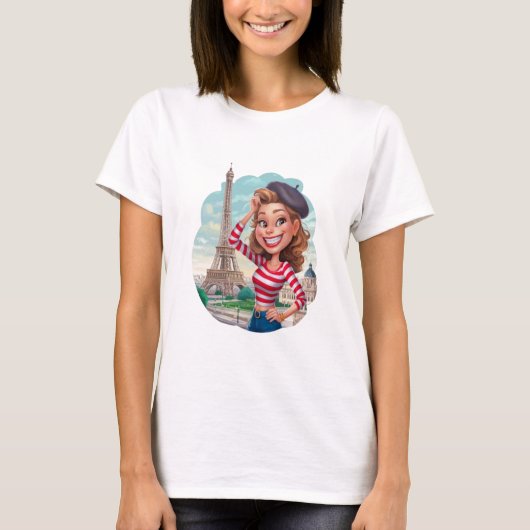 Emily em Paris sticker T-shirt (Voorkant)