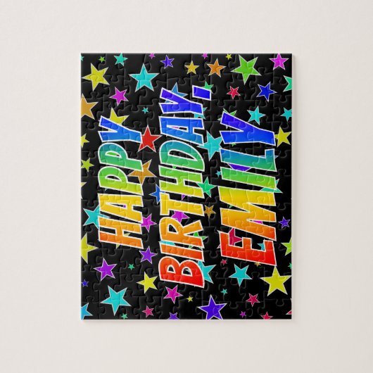"EMILY" First Name, Fun "HAPPY BIRTHDAY" Legpuzzel (Verticaal)