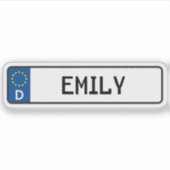 Emily German Car License Bord Sticker (Voorkant)