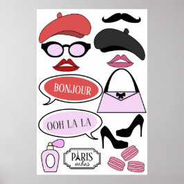 Emily in Parijs thema foto booth rekwisieten Poster