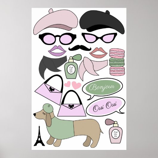 Emily in Parijs thema Verjaardag fotohokje accesso Poster (Voorkant)