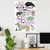 Emily in Parijs thema Verjaardag photobooth access Poster (Thuiskantoor)