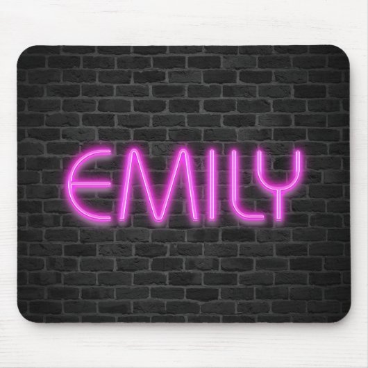 EMILY in PINK Neon Lights Muismat (Voorkant)