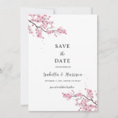 EMILY Kersenbloesem Save the Date Sjabloon Kaart (Voorkant)