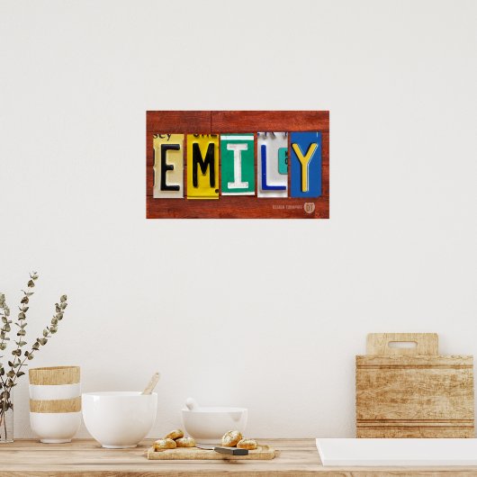 EMILY License Bord Letter Name Custom Sign Poster (Keuken)