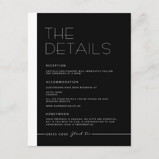 EMILY Modern Minimalist Monochrome Details Kaart (Voorkant)