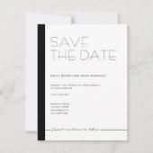EMILY Modern minimalistisch monochroom Bewaar de d Save The Date (Voorkant)