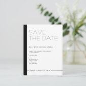 EMILY Modern minimalistisch monochroom Bewaar de d Save The Date (Staand voorkant)