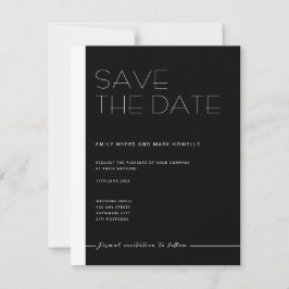 EMILY Modern minimalistisch monochroom Bewaar de d Save The Date
