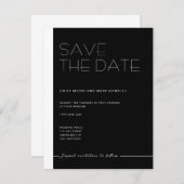 EMILY Modern minimalistisch monochroom Bewaar de d Save The Date (Voorkant / Achterkant)