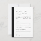 EMILY Modern Minimalistische Monochrome Reactie Ka RSVP Kaartje (Voorkant)