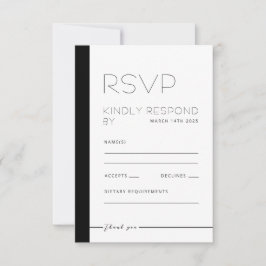 EMILY Modern Minimalistische Monochrome Reactie Ka RSVP Kaartje