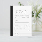 EMILY Modern Minimalistische Monochrome Reactie Ka RSVP Kaartje (Staand voorkant)