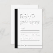 EMILY Modern Minimalistische Monochrome Reactie Ka RSVP Kaartje (Voorkant / Achterkant)