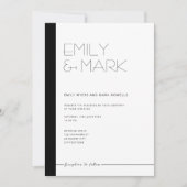 EMILY Modern Minimalistische Monochrome Uitnodigin Kaart (Voorkant)