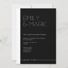 EMILY Modern Minimalistische Monochrome Uitnodigin Kaart