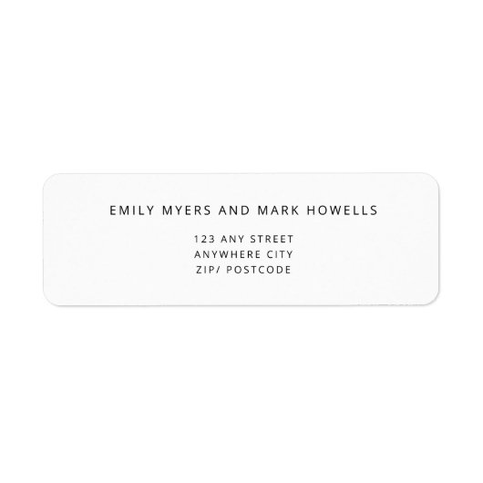 EMILY Moderne minimalistische monochrome Adresetik Etiket (Voorkant)