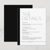 EMILY Moderne Minimalistische Monochrome Detailkaa Informatiekaartje (Voorkant / Achterkant)