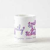 Emily naam betekent hartbloem E monogram mok (Center)